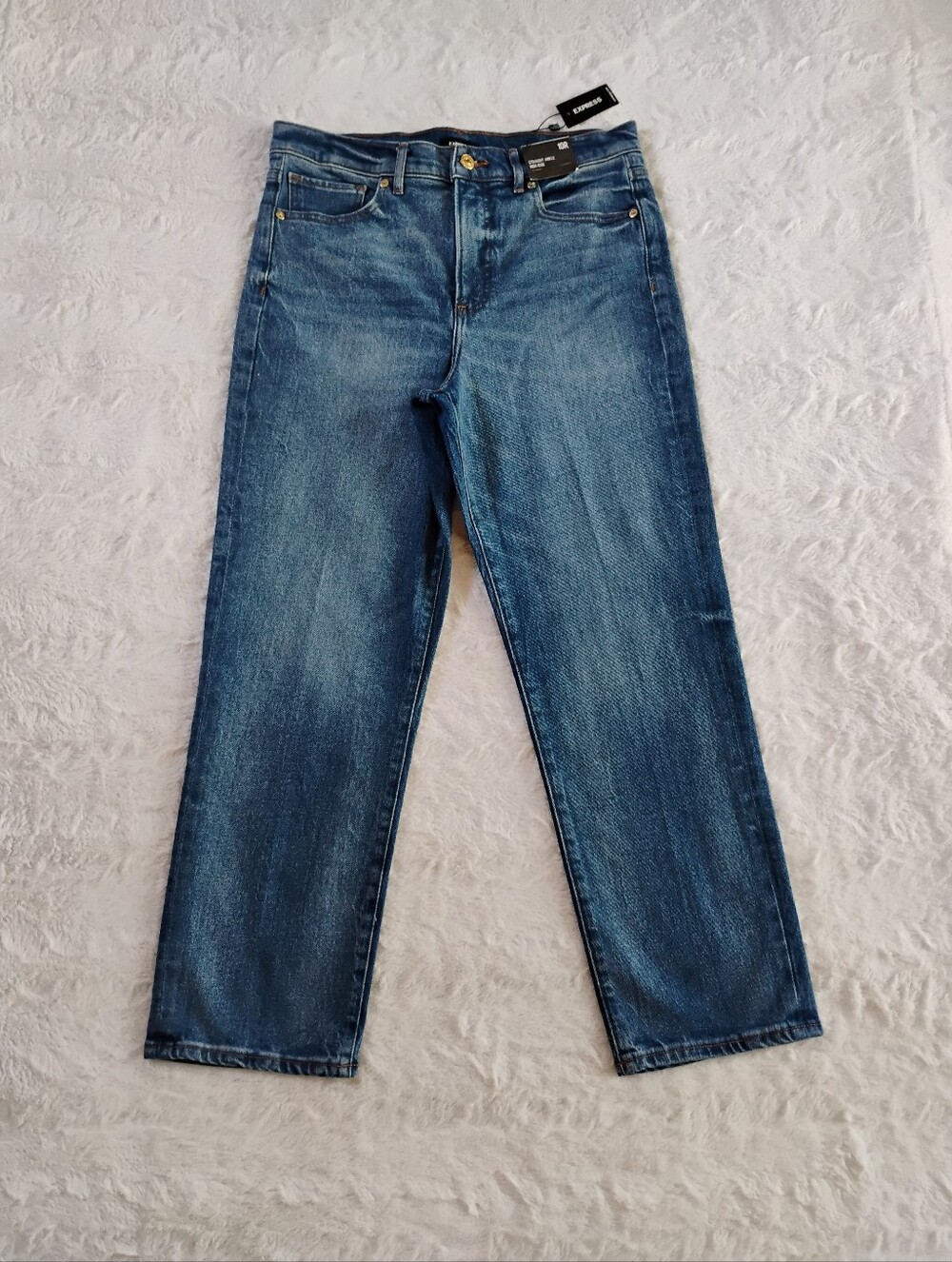 Express High Rise Straight Ankle Jeans